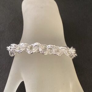 925 Sterling Silver SilverDouble Chain Bracelet 8” New